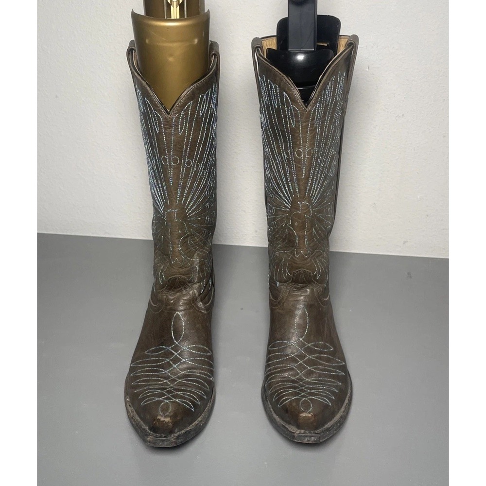 Cavenders Embroidered Peacock Train Western Cowboy Boots Women's Size 8 B